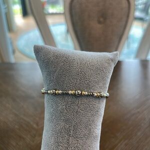 Gold, Silver and Pearl Beaded Bracelet